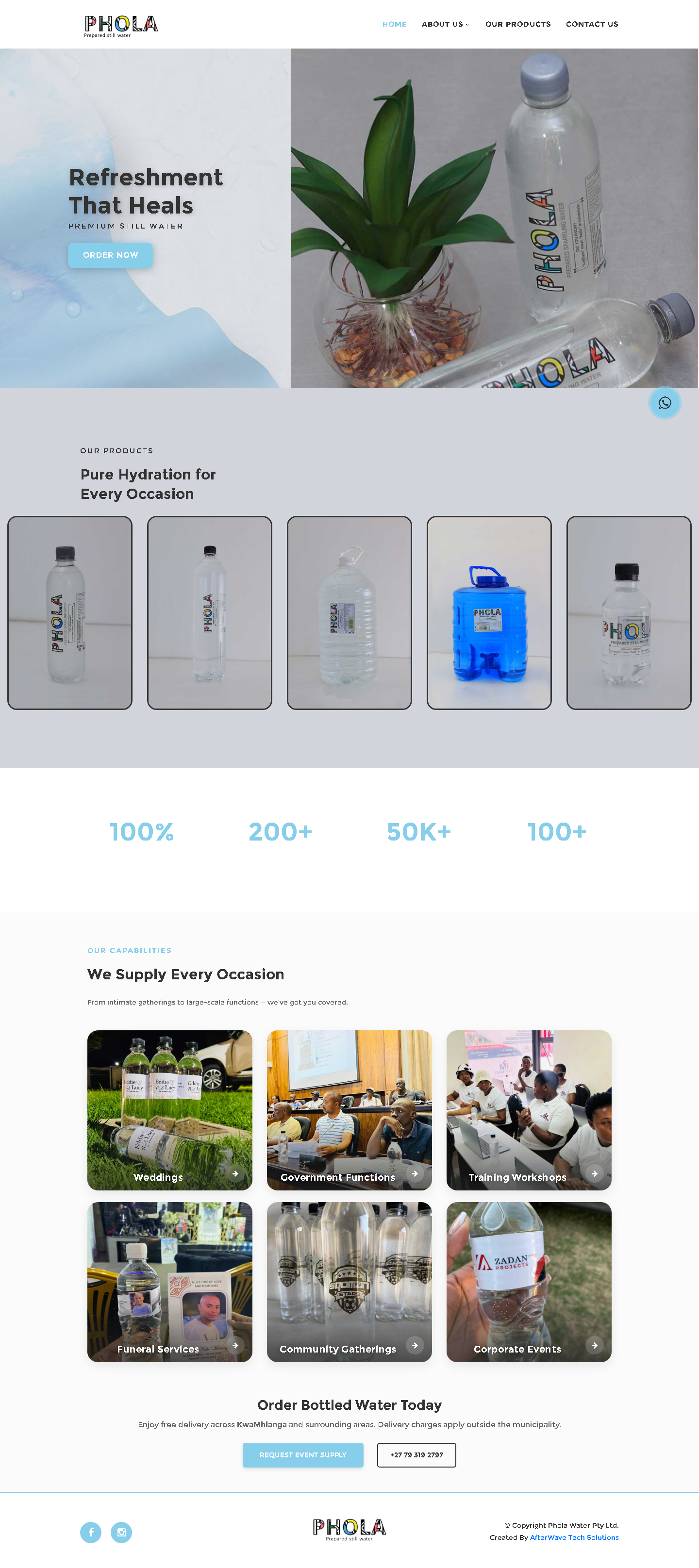 Phola Water website screenshot