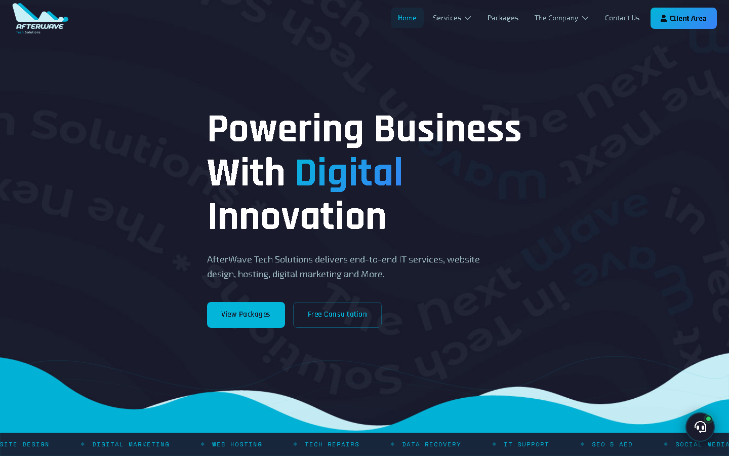 AfterWave Tech Solutions website screenshot